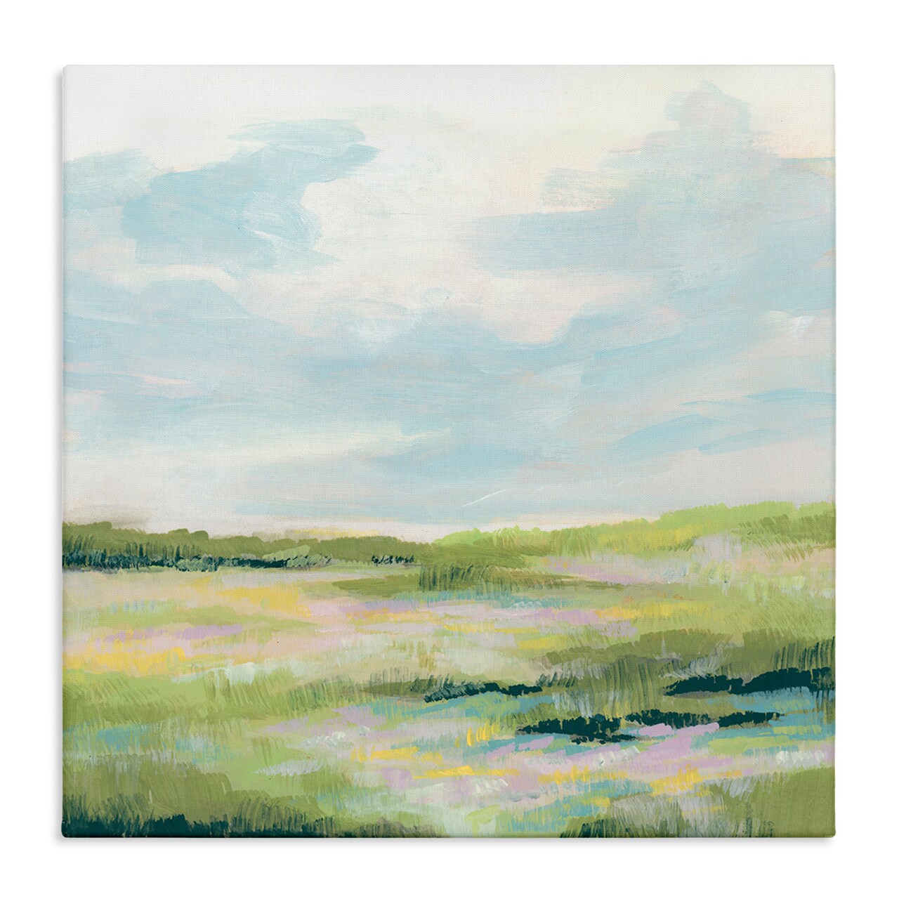 Stupell Industries Pastel Meadow Landscape Canvas Wall Art Design by June Erica Vess